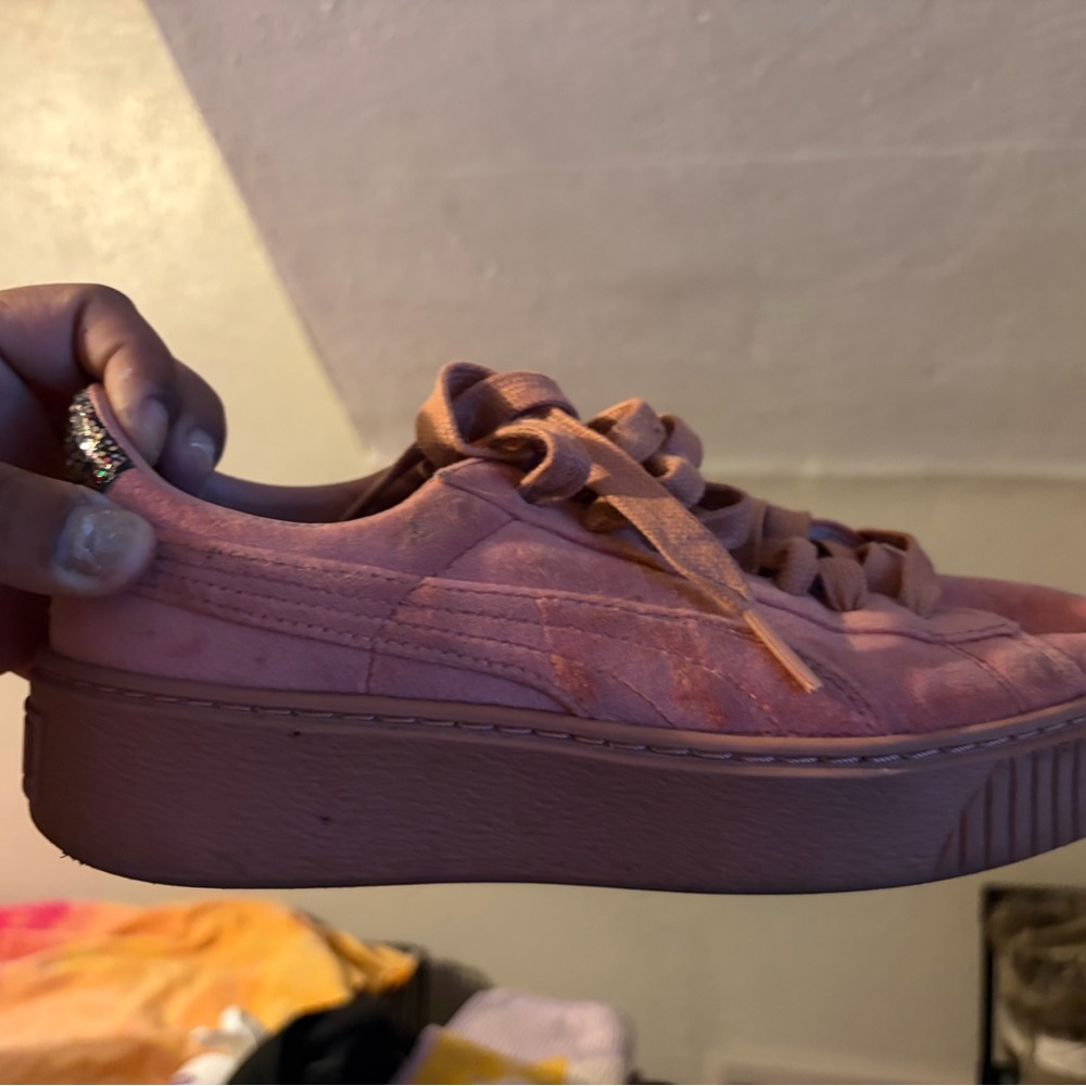 Puma Women’s Platform Suede Sneaker in Dusty Pink